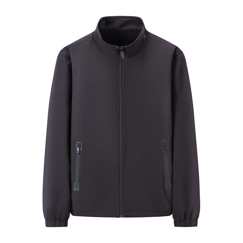 2024 Autumn New Middle-Aged And Elderly Dad Autumn Business Coat Fleece-Lined Thickened Fleece Middle-Aged And Elderly Lamb - Image 5